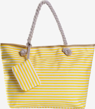 DonDon Strandtasche 'DonDon Strandtasche mit Reißverschluss Shopper Beach bag Badetasche Bunte Welt' in One Size in gelb, Produktansicht