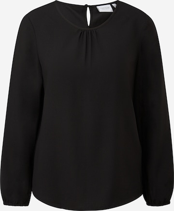 comma casual identity Blouse in Zwart: voorkant