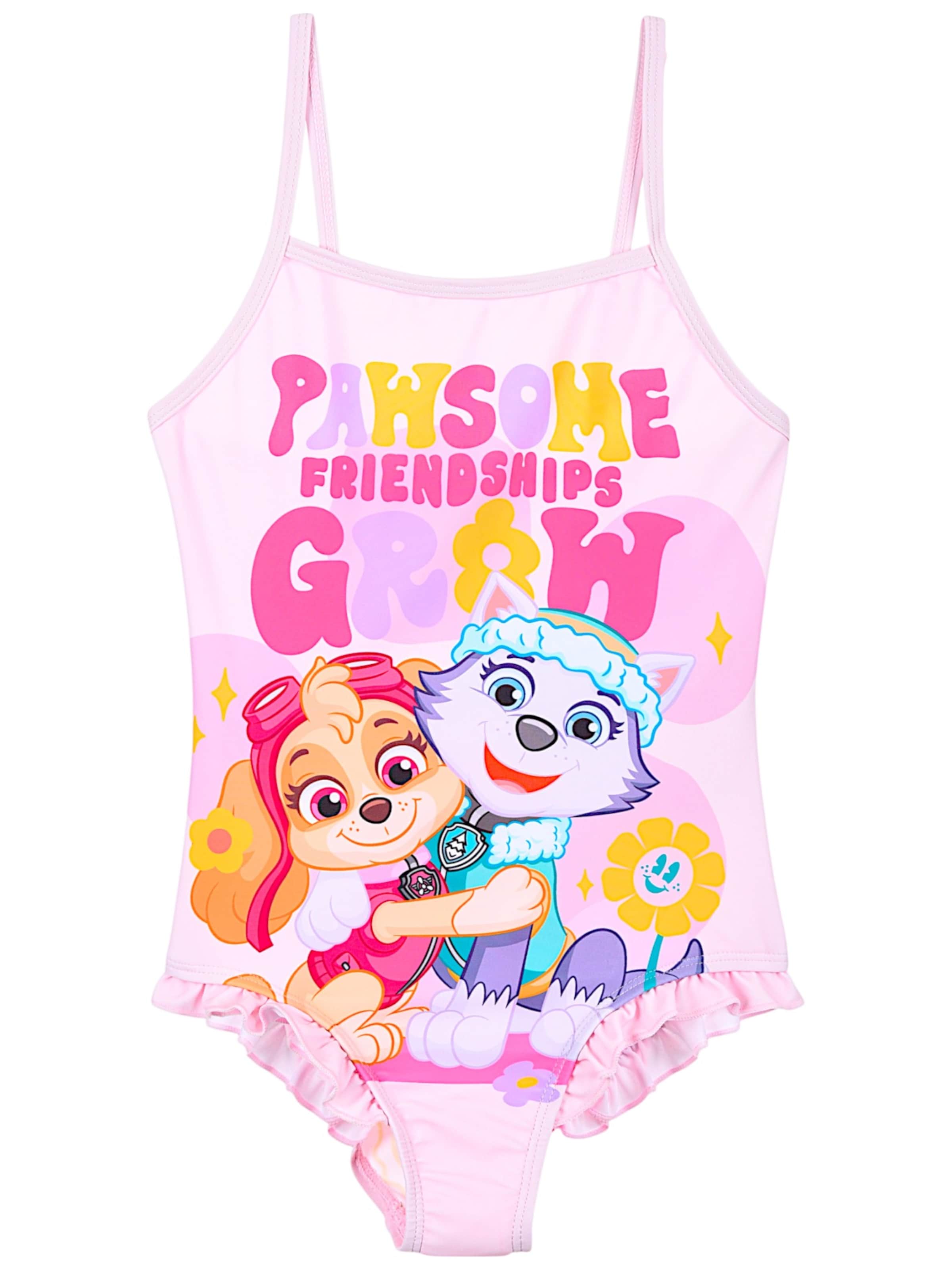 Paw Patrol Badeanzug 'Skye & Everest'‌‌‌‌‌‌‌ in Pink: Vorderseite
