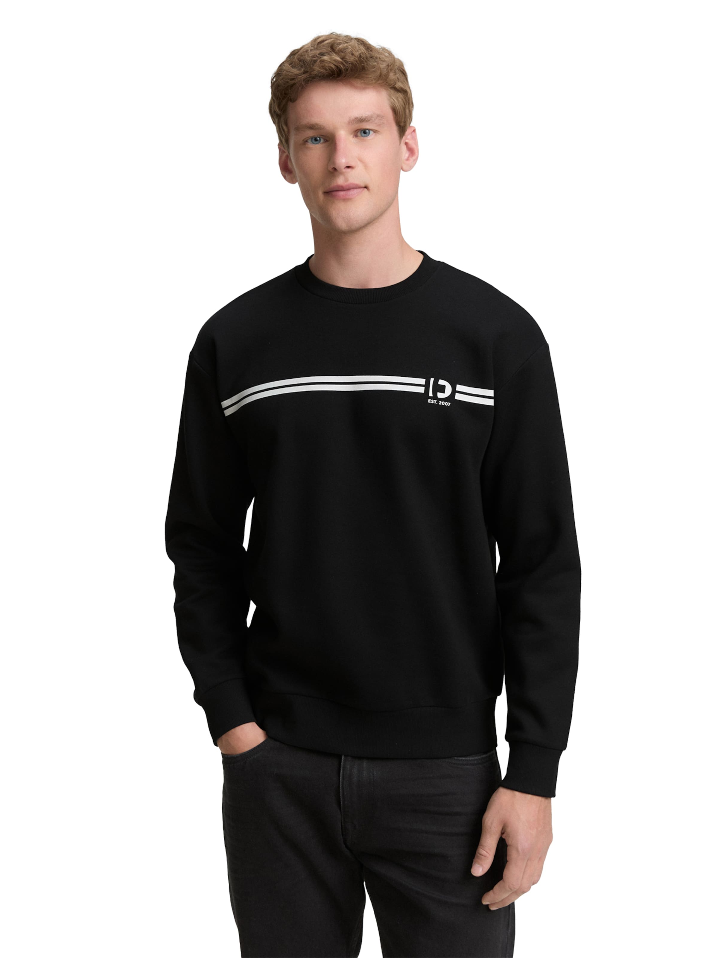 TOM TAILOR DENIM Mikina - Čierna: predná strana