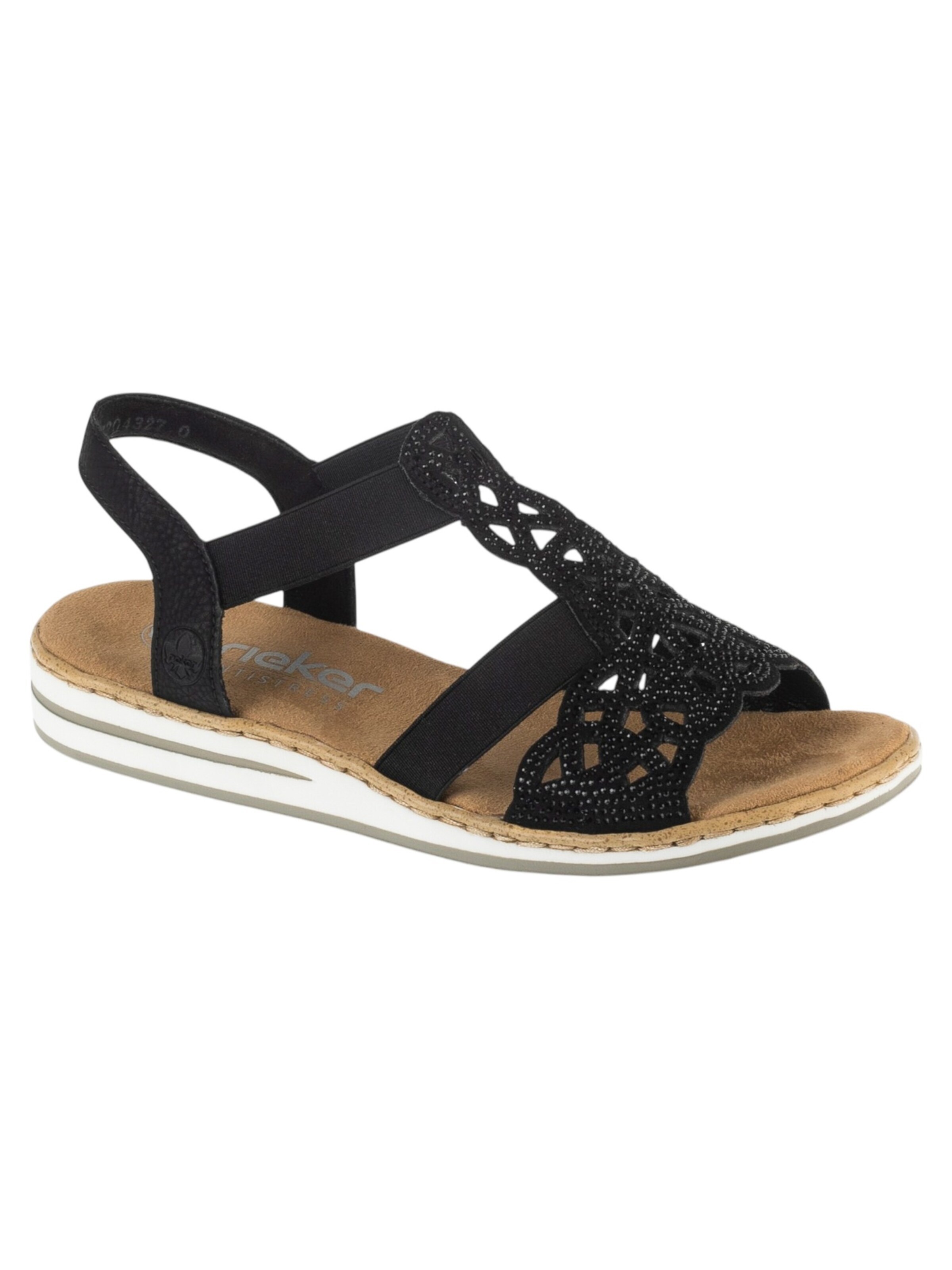 Rieker Strap sandal in Black: front