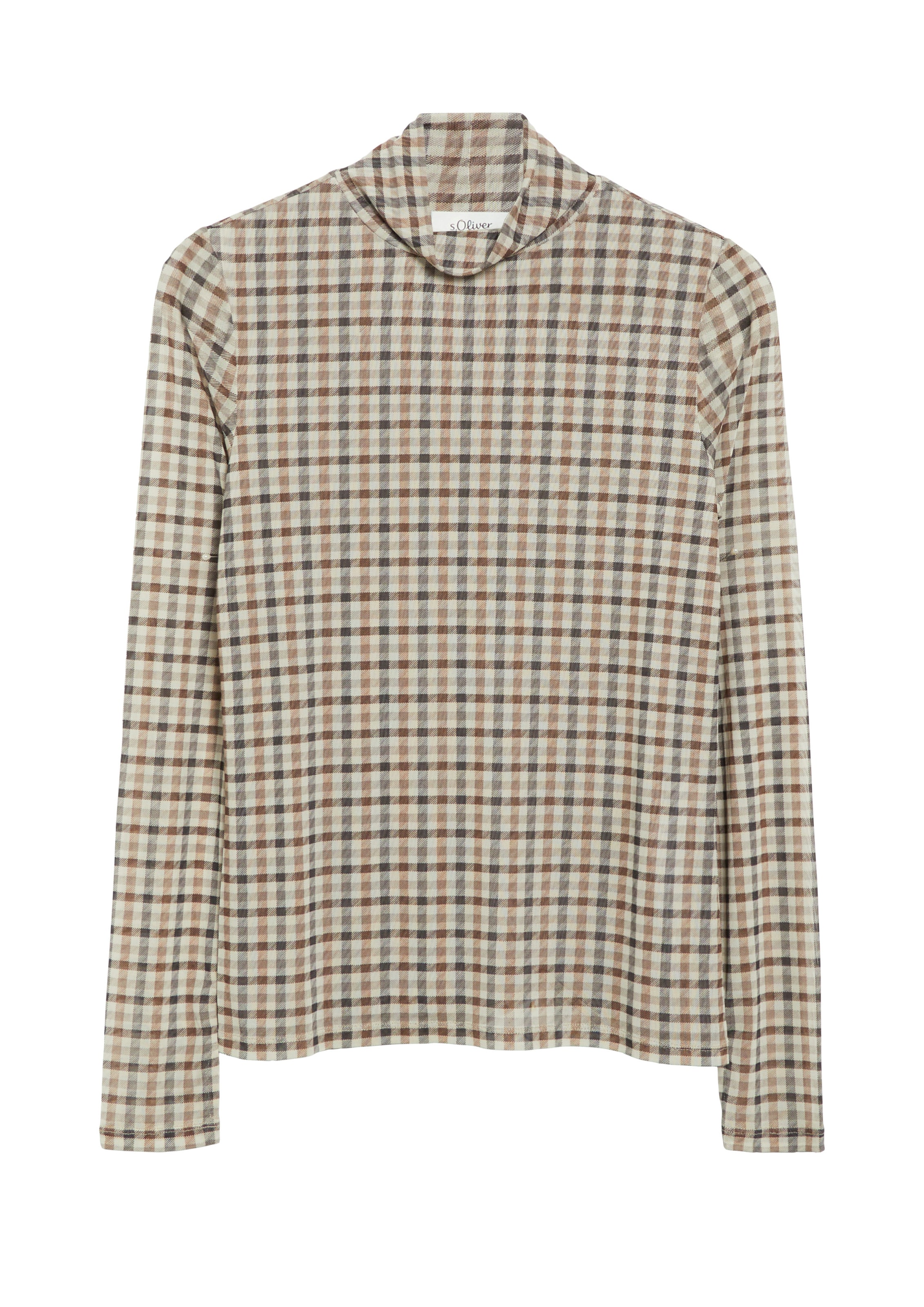 s.Oliver Shirt in XXS in de kleur Beige / Bruin / Antraciet, Productweergave