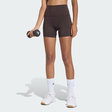 ADIDAS PERFORMANCE Skinny Sportshorts 'All Me' in Braun: Vorderseite