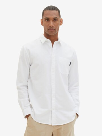 TOM TAILOR Regularny krój Koszula w kolorze biały: przód