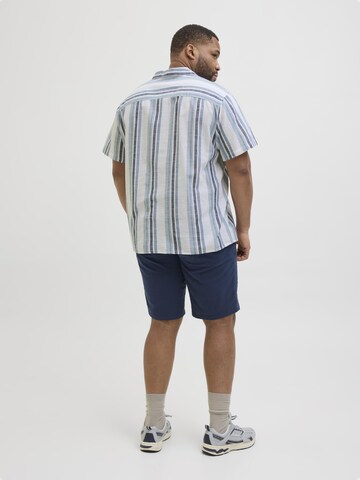 Jack & Jones Plus Comfort fit Button Up Shirt in Blue