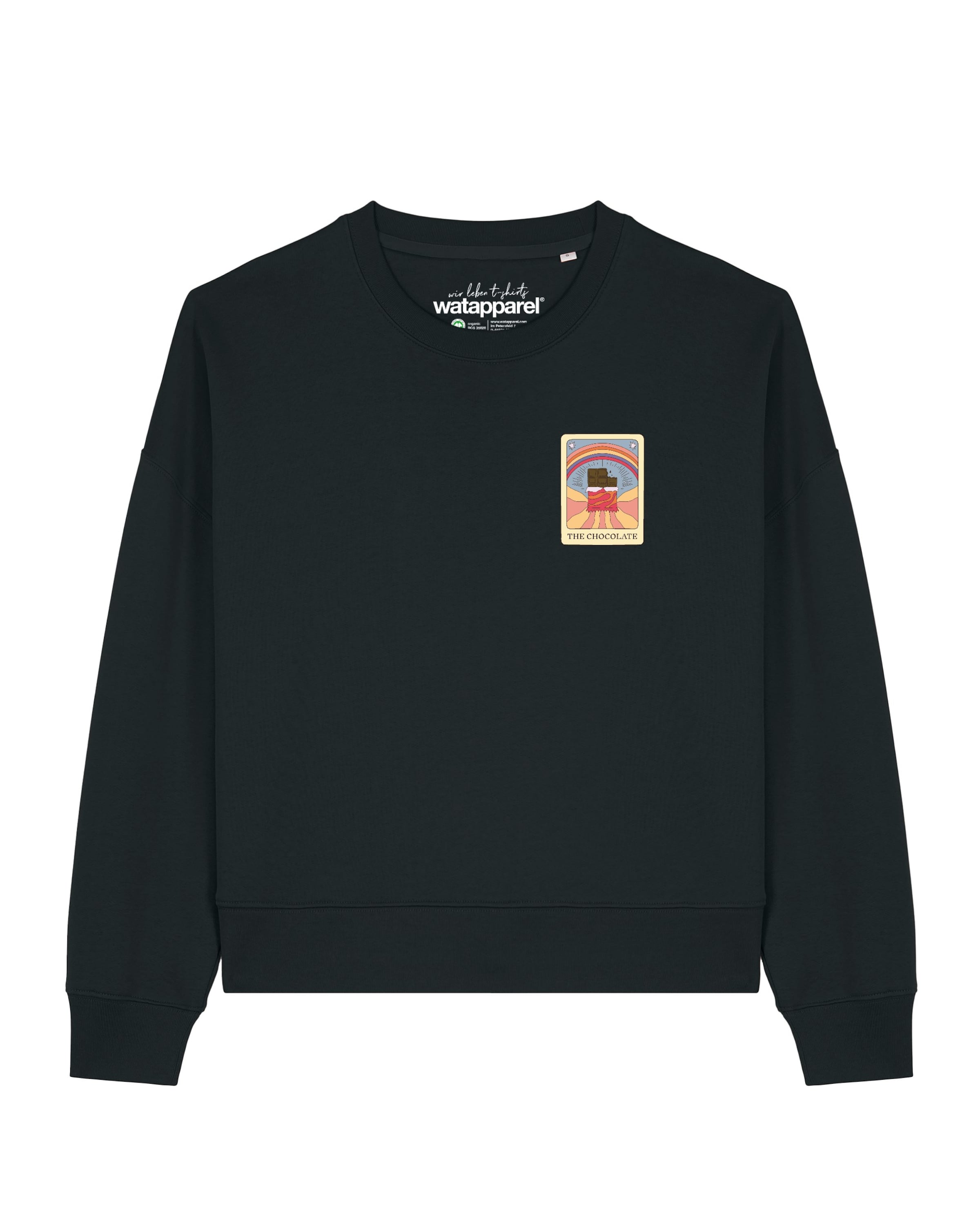 Sweat-shirt 'Tarot The Chocolate' Watapparel en noir : devant