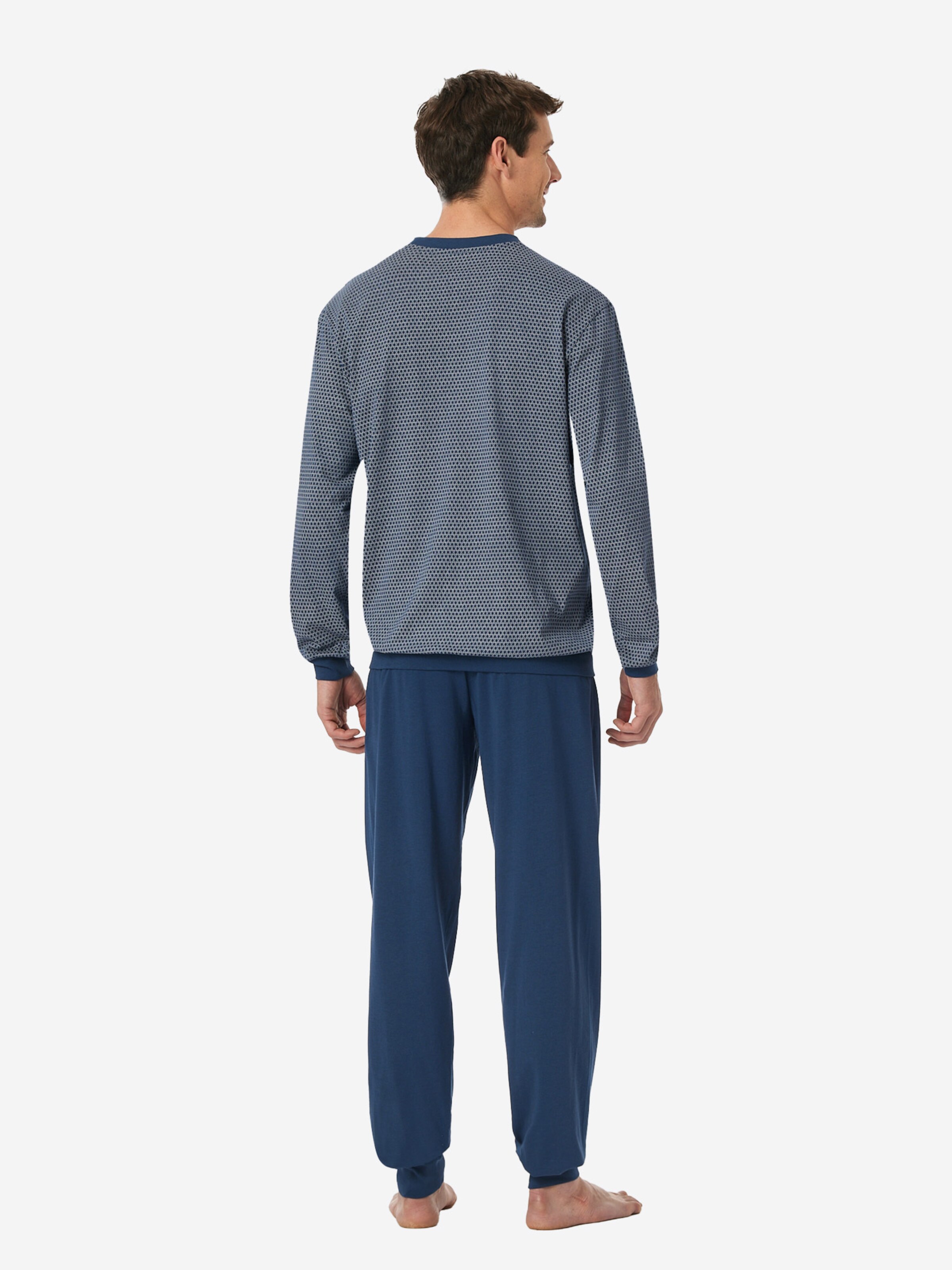 SCHIESSER Pyjama lang ' Comfort Essentials ' in Blauw