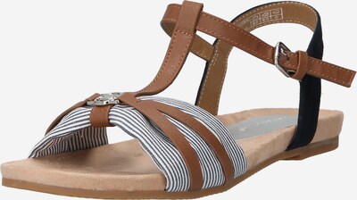 TOM TAILOR Remienkové sandále - tmavomodrá / hnedá / biela, Produkt
