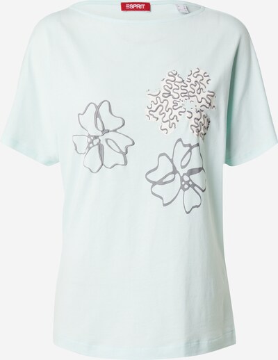 ESPRIT T-Shirt in dunkelgrau / mint / weiß, Produktansicht