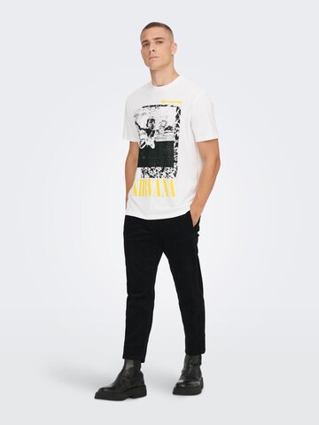 Only & Sons T-Shirt 'Nirvana' in Weiß