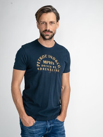 T-Shirt Petrol Industries en bleu : devant