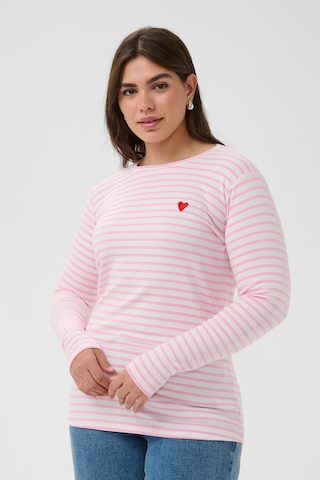 T-shirt 'Clia' KAFFE CURVE en blanc : devant