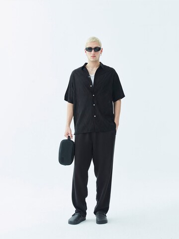 VAMOS CLO Comfort fit Button Up Shirt 'Birmingham' in Black