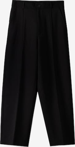 Loosefit Pantaloni de la Bershka pe negru: față