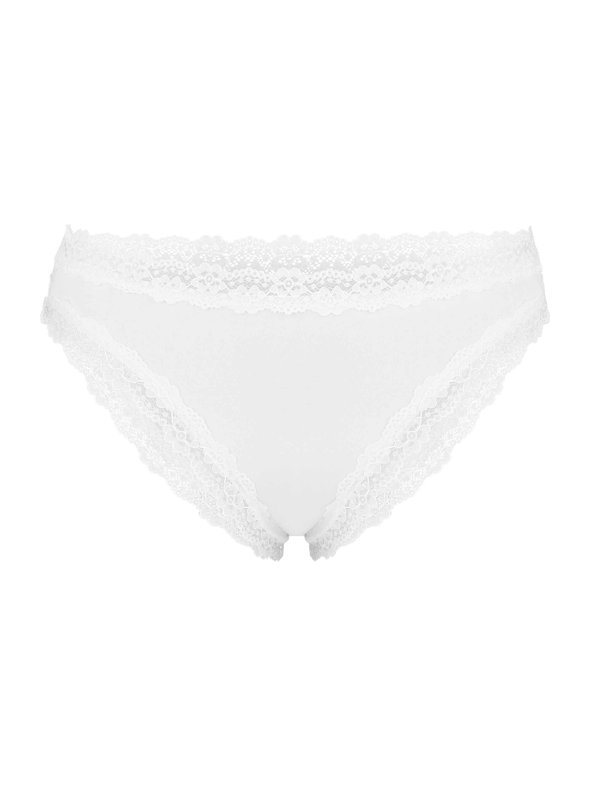 Nur Die Brasilslip ' Invisible Seamless Lace ' in Weiß