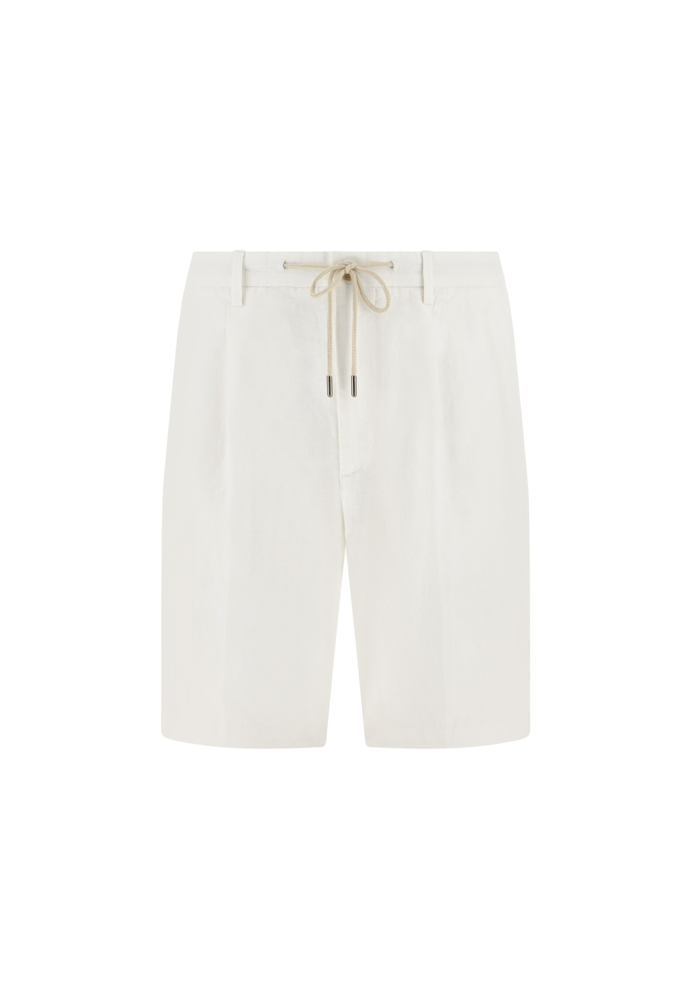 Boggi Milano Loosefit Bandplooibroek in Wit: voorkant