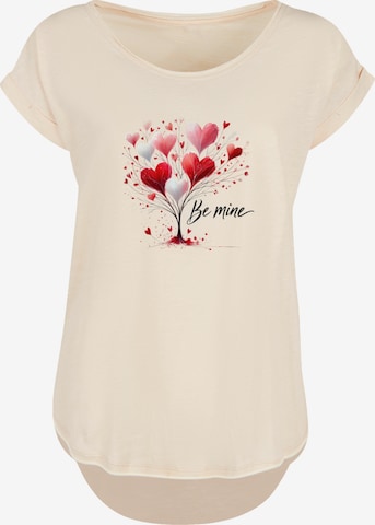 F4NT4STIC Shirt 'Herzbaum Be Mine!' in Beige: voorkant