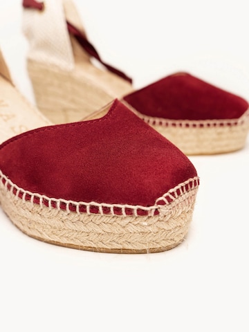 Sandales 'Alpargata Cuña 8 cm' Alhamas en rouge