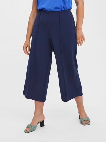 Vero Moda Curve Loosefit Kalhoty s puky – modrá: přední strana