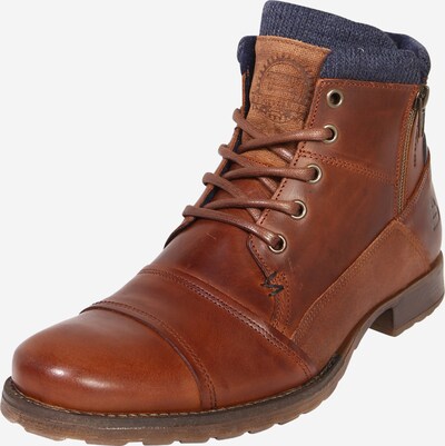 BULLBOXER Veterboots in de kleur Navy / Cognac, Productweergave