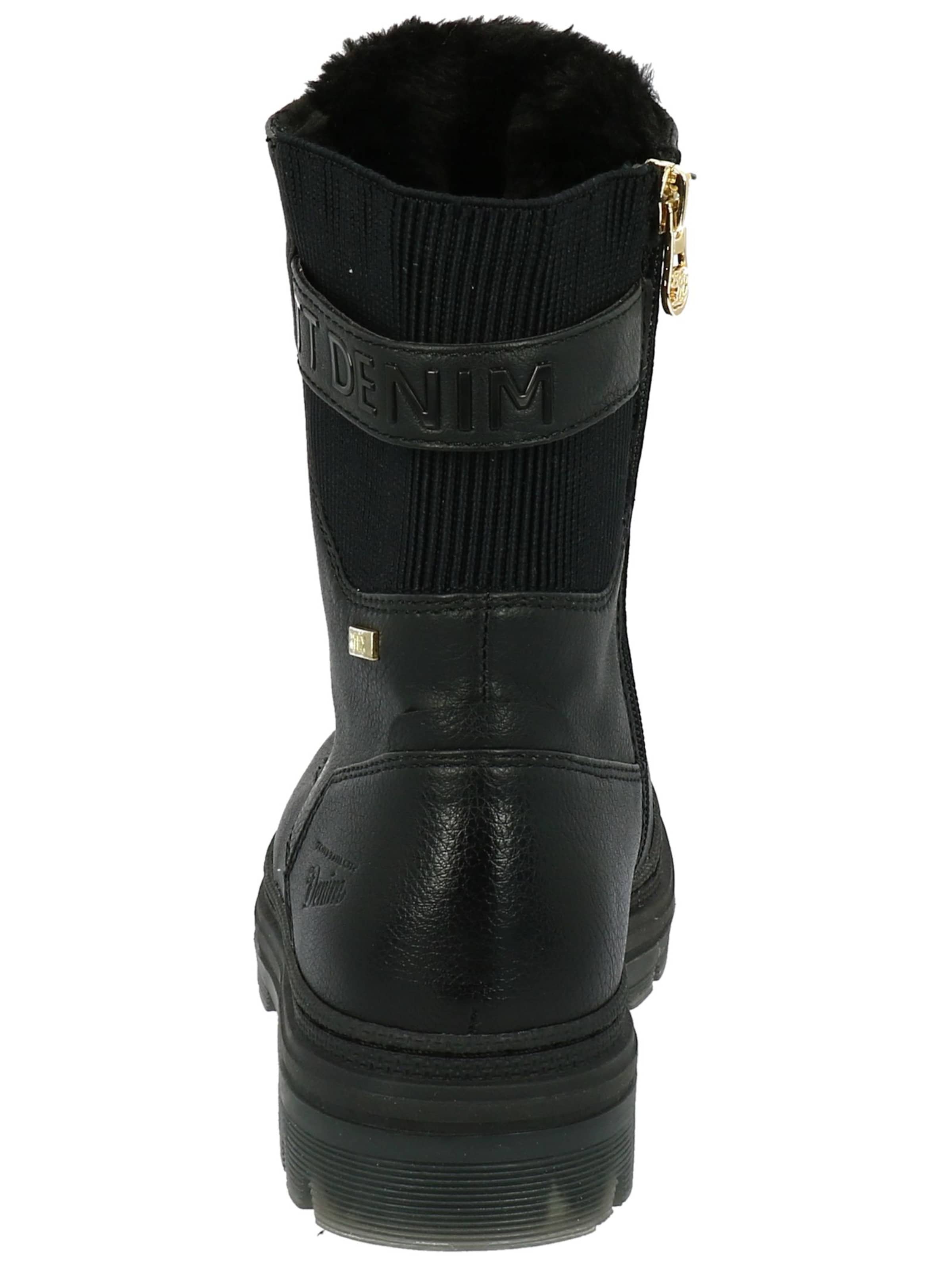 TOM TAILOR Lace-Up Ankle Boots in Black