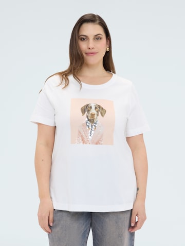 T-shirt Fiorella Rubino en blanc