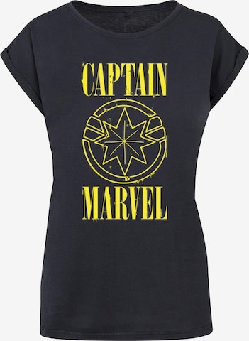 ABSOLUTE CULT Shirt 'Captain Marvel - Grunge' in Blau: predná strana
