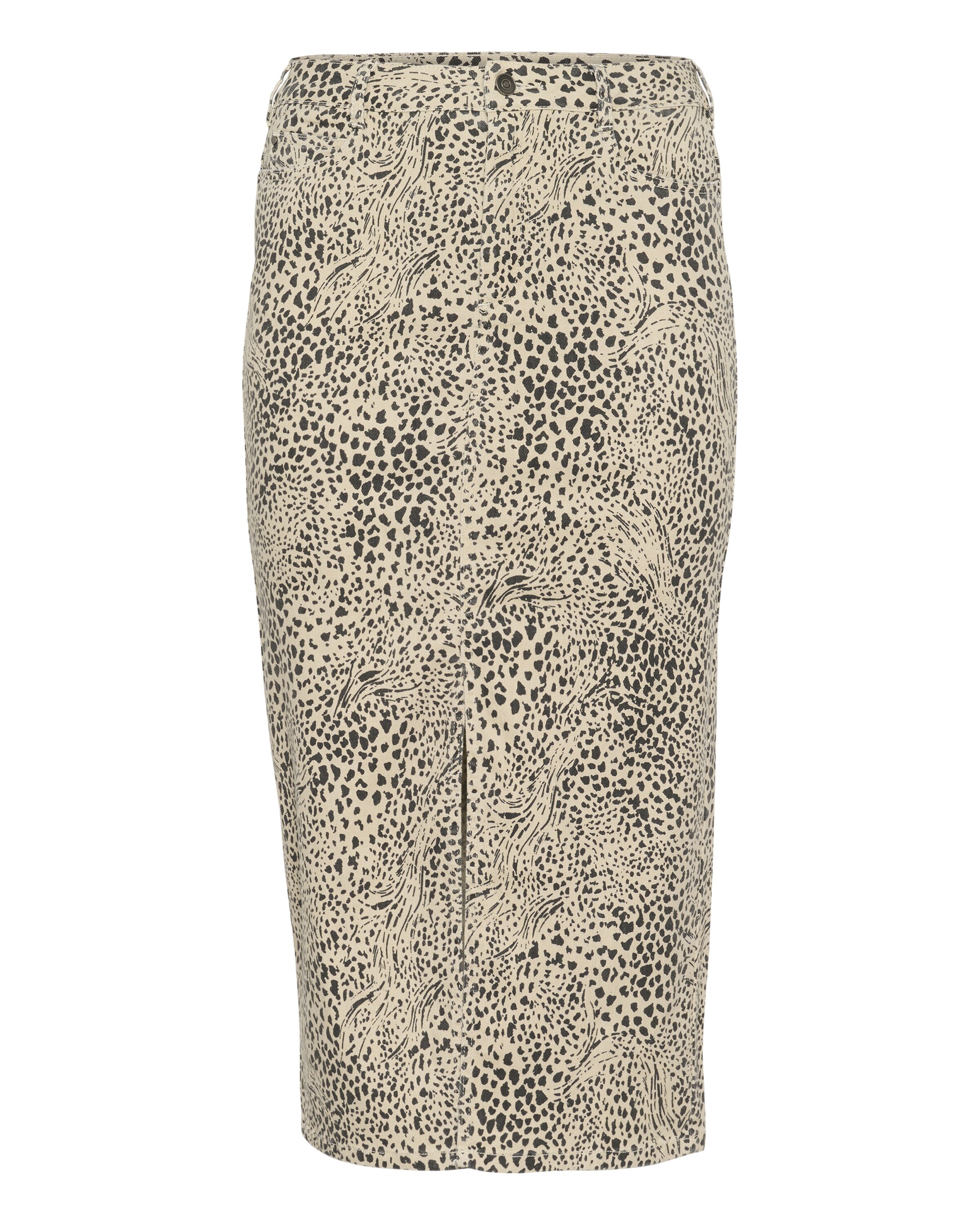 KAFFE CURVE Jupe 'Lisia' en jaune clair / gris, Vue avec produit