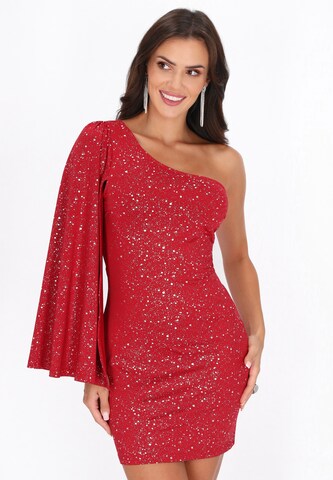 faina Cocktailjurk in Rood: voorkant