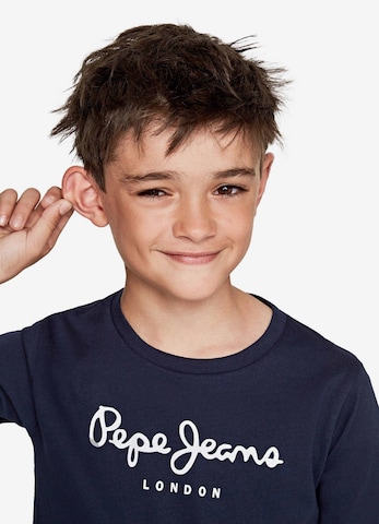 T-Shirt Pepe Jeans en bleu : devant