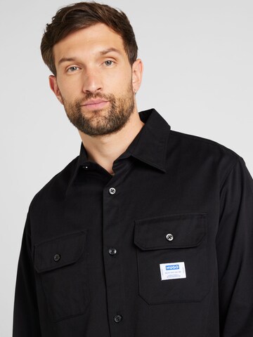 HUGO Regular Fit Hemd  'Ekynone' in Schwarz