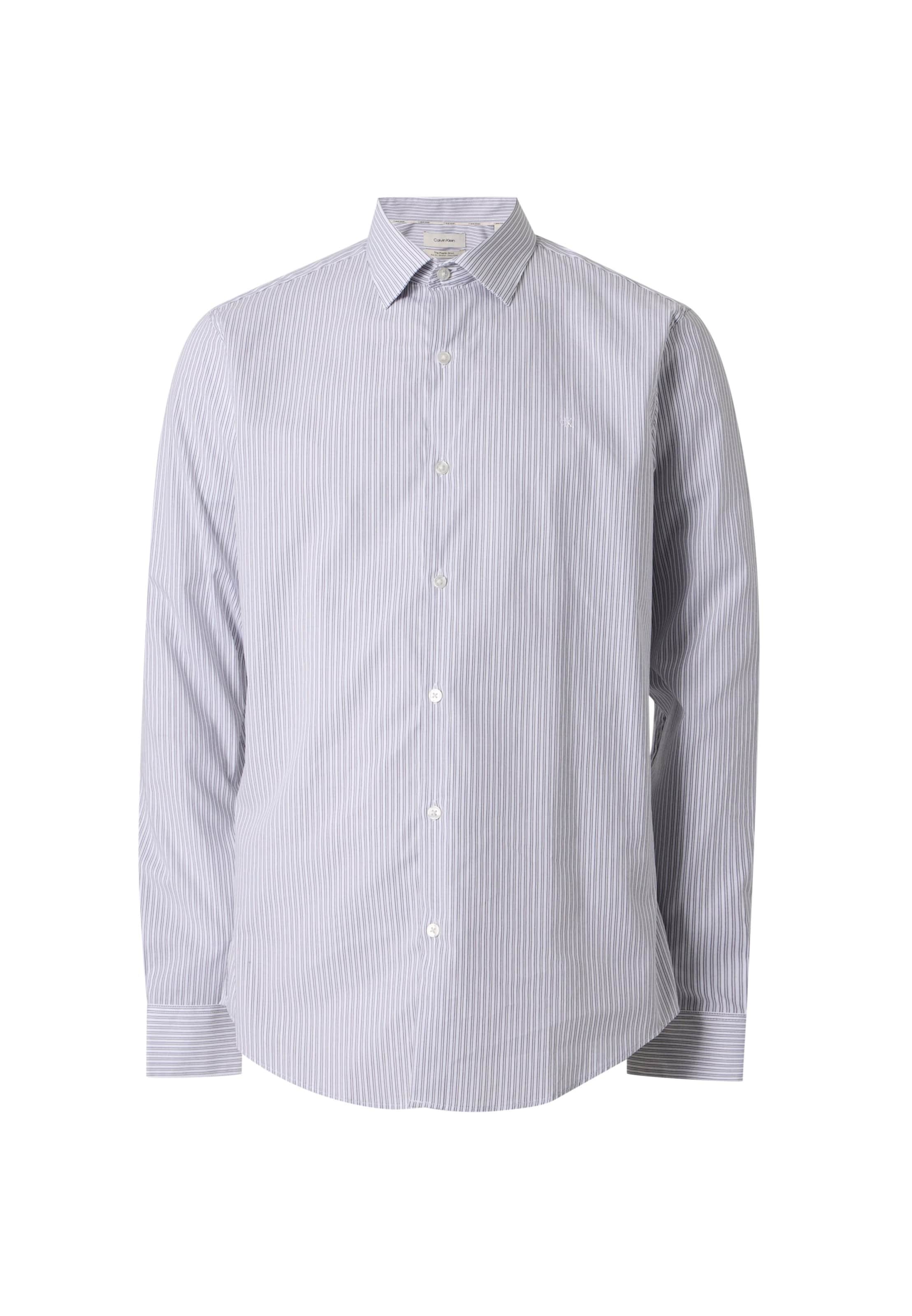 Calvin Klein Slim Fit Риза 'ESNTL' в сиво: отпред