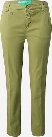 UNITED COLORS OF BENETTON Trousers with creases in Green: front