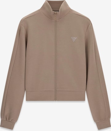 GUESS Sweatjacke in Braun: Vorderseite