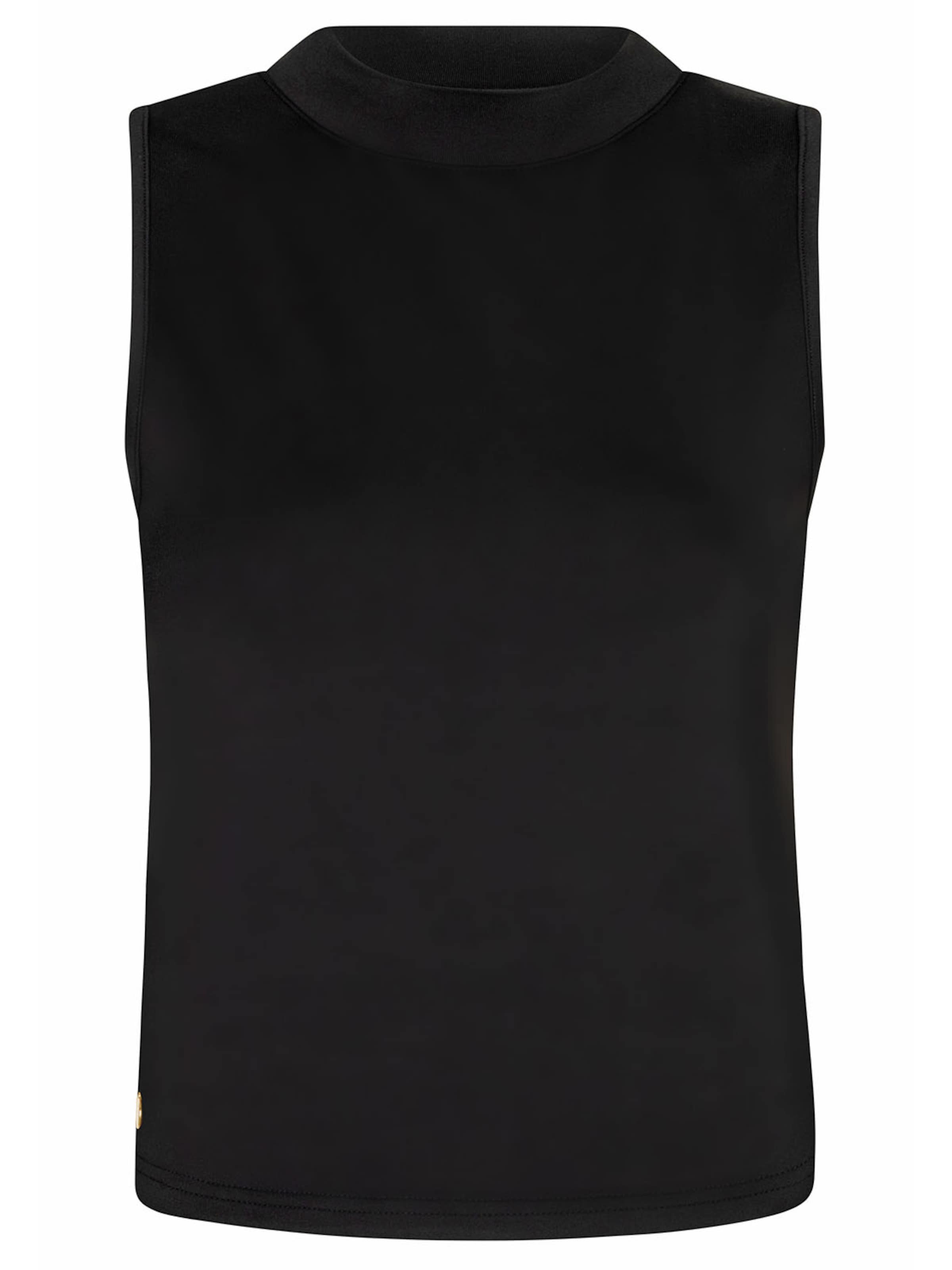 Chic by Lirette Top 'Crop top halter Natural' in Zwart: voorkant