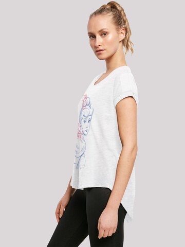 F4NT4STIC T-Shirt 'Cinderella Mouse Sketch' in Weiß