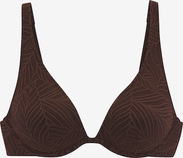 LASCANA - Clásico Top de bikini en marrón: frente
