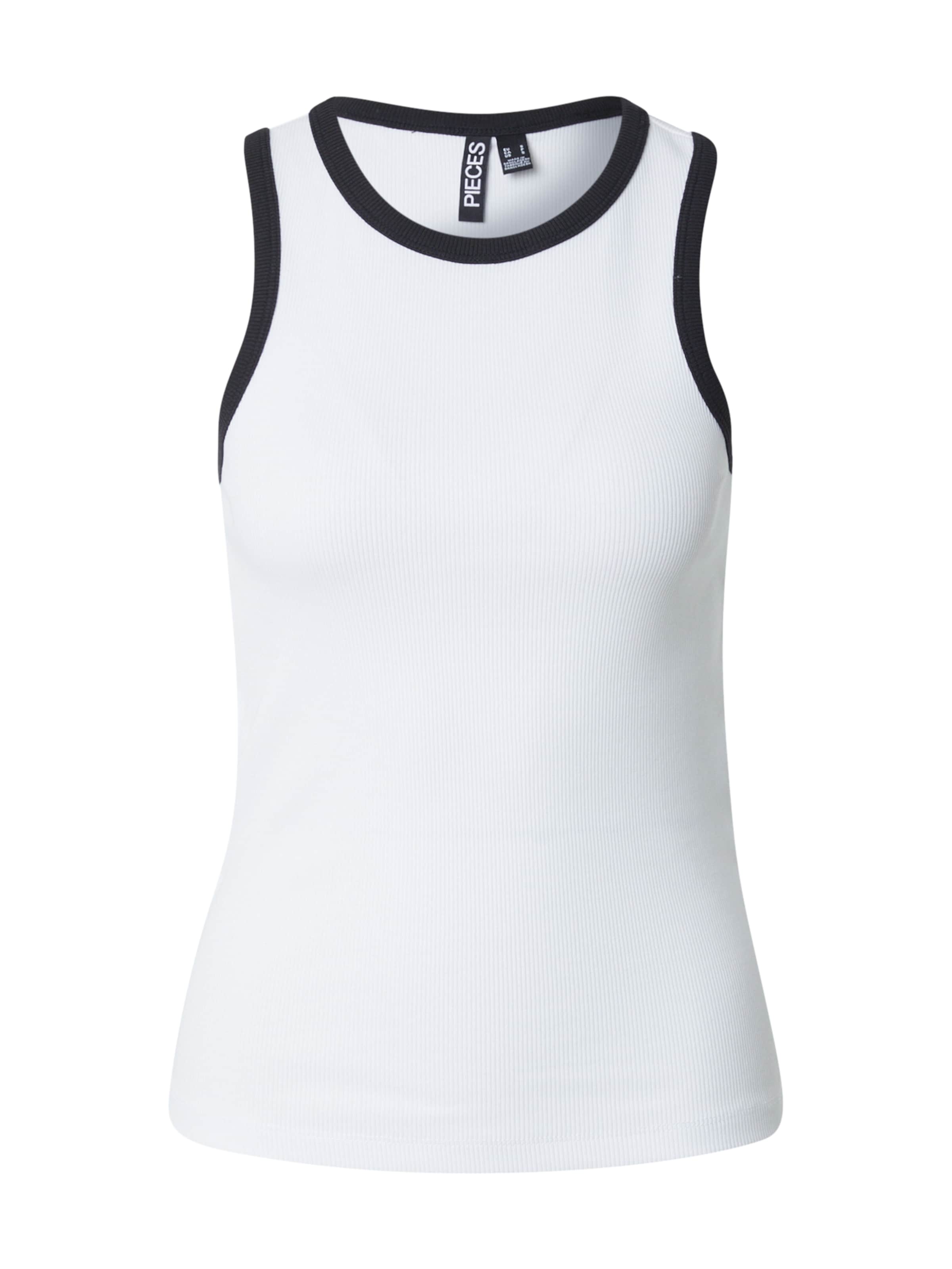 PIECES Top 'PCMAY' in White: front