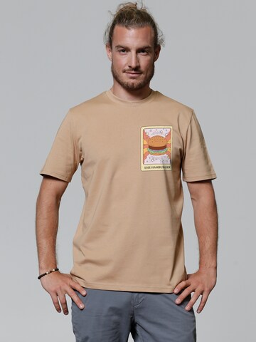 T-Shirt 'Tarot The Hamburger' Watapparel en beige : devant