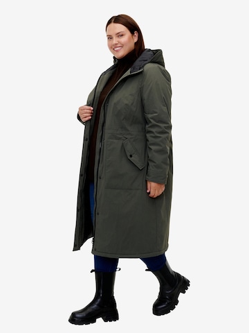 Manteau mi-saison 'ANNA' Zizzi en vert : devant