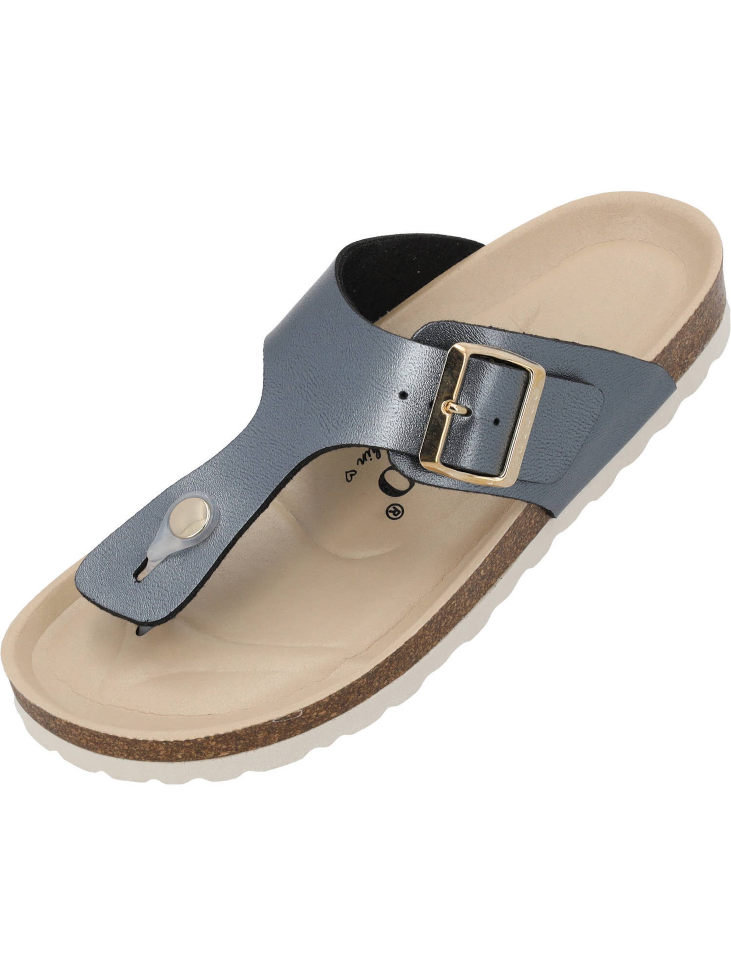 Palado T-bar sandals 'Kos Begs' in Grey: front