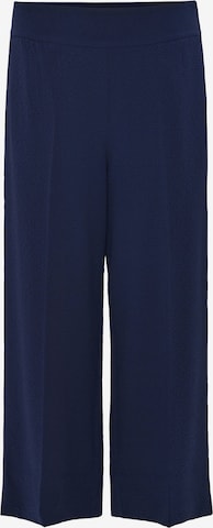 OPUS רגל רחבה מכנסיים מחויטים 'Misha' בכחול: מלפנים