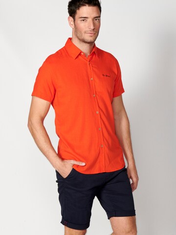 KOROSHI Regular Fit Hemd in Rot