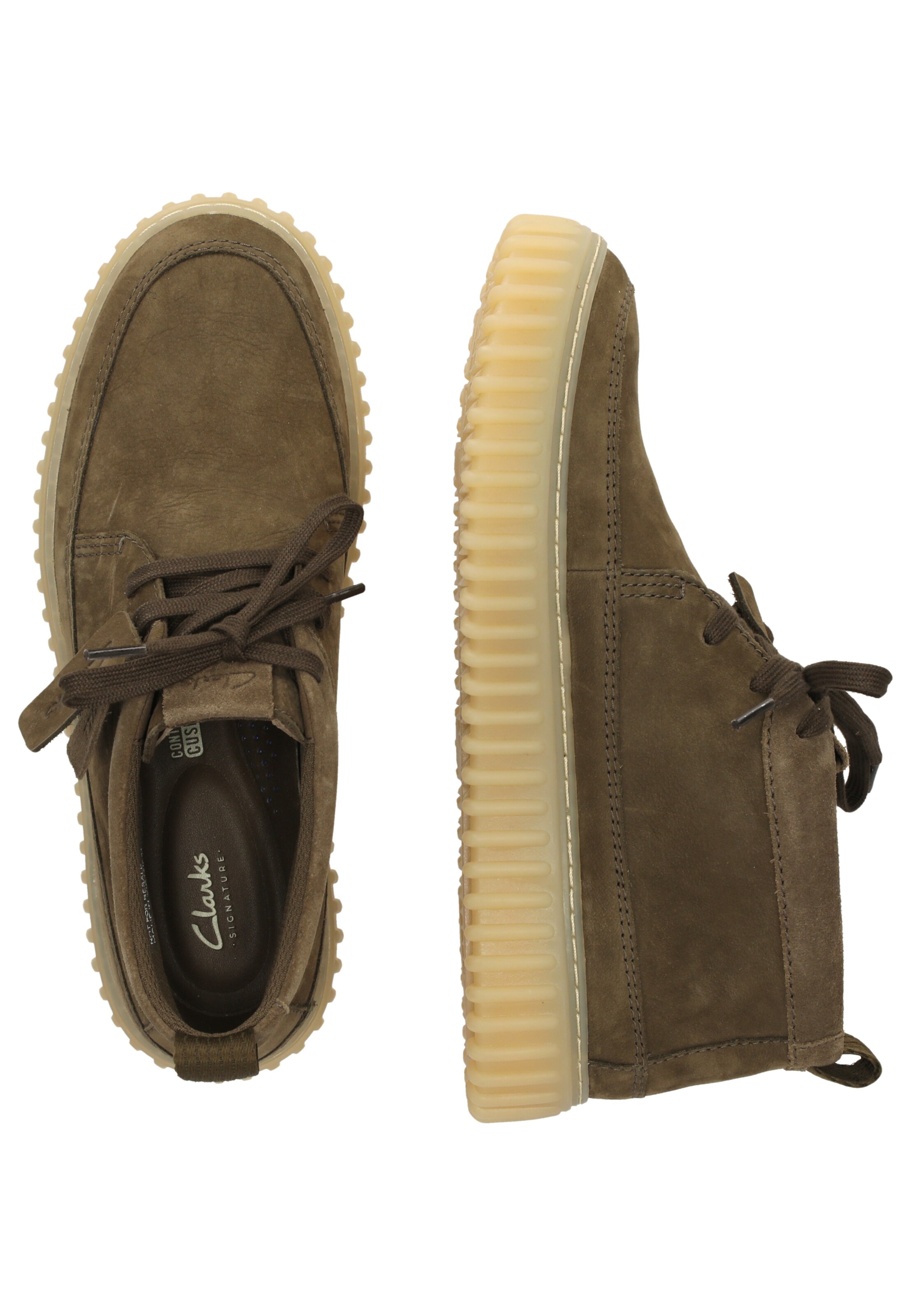 CLARKS Schnürstiefelette 'Torhill Hi' in Braun