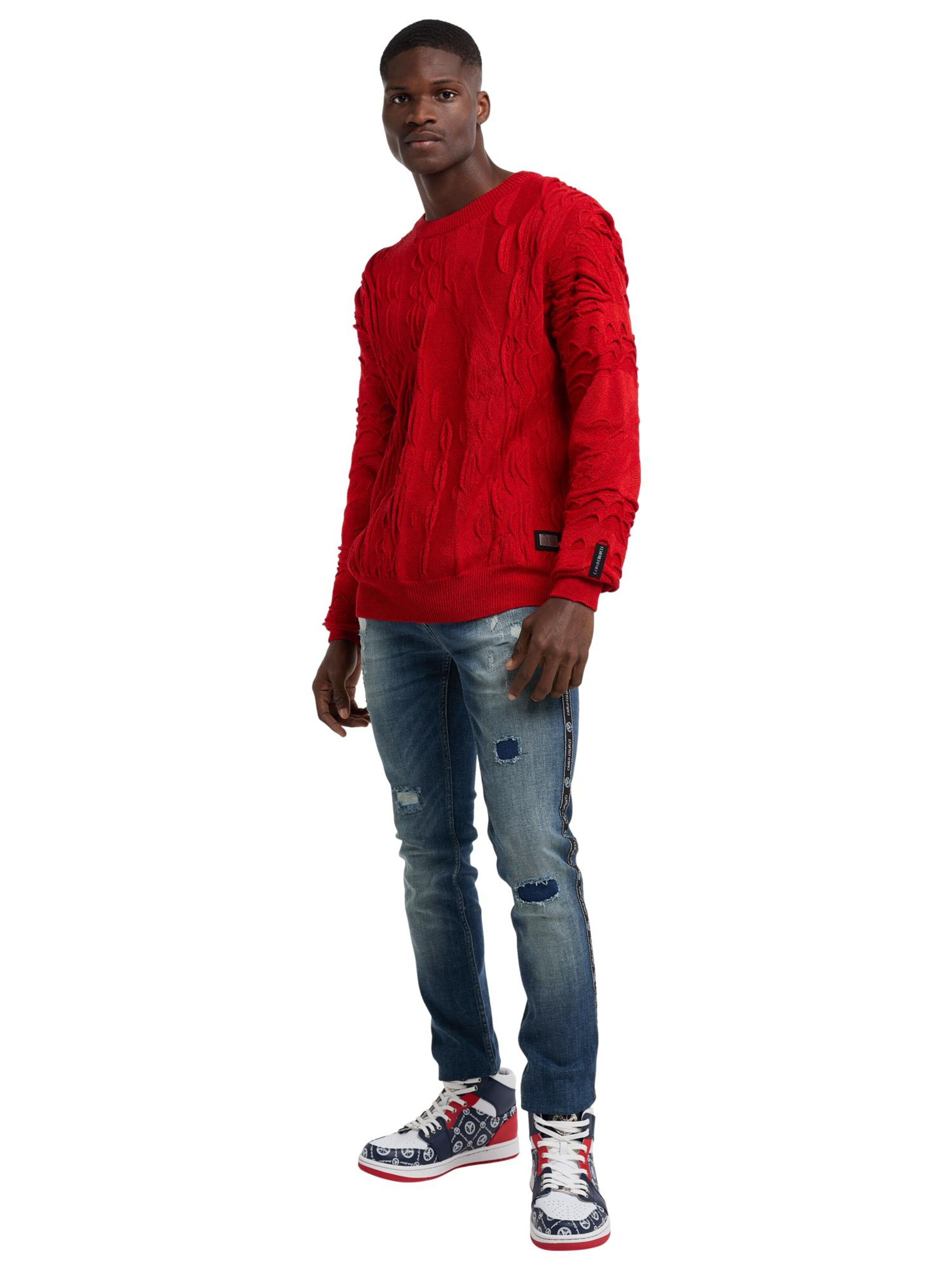 Colucci Vintage Sweater Mens Sweater Carlo Colucci Pullover Rot