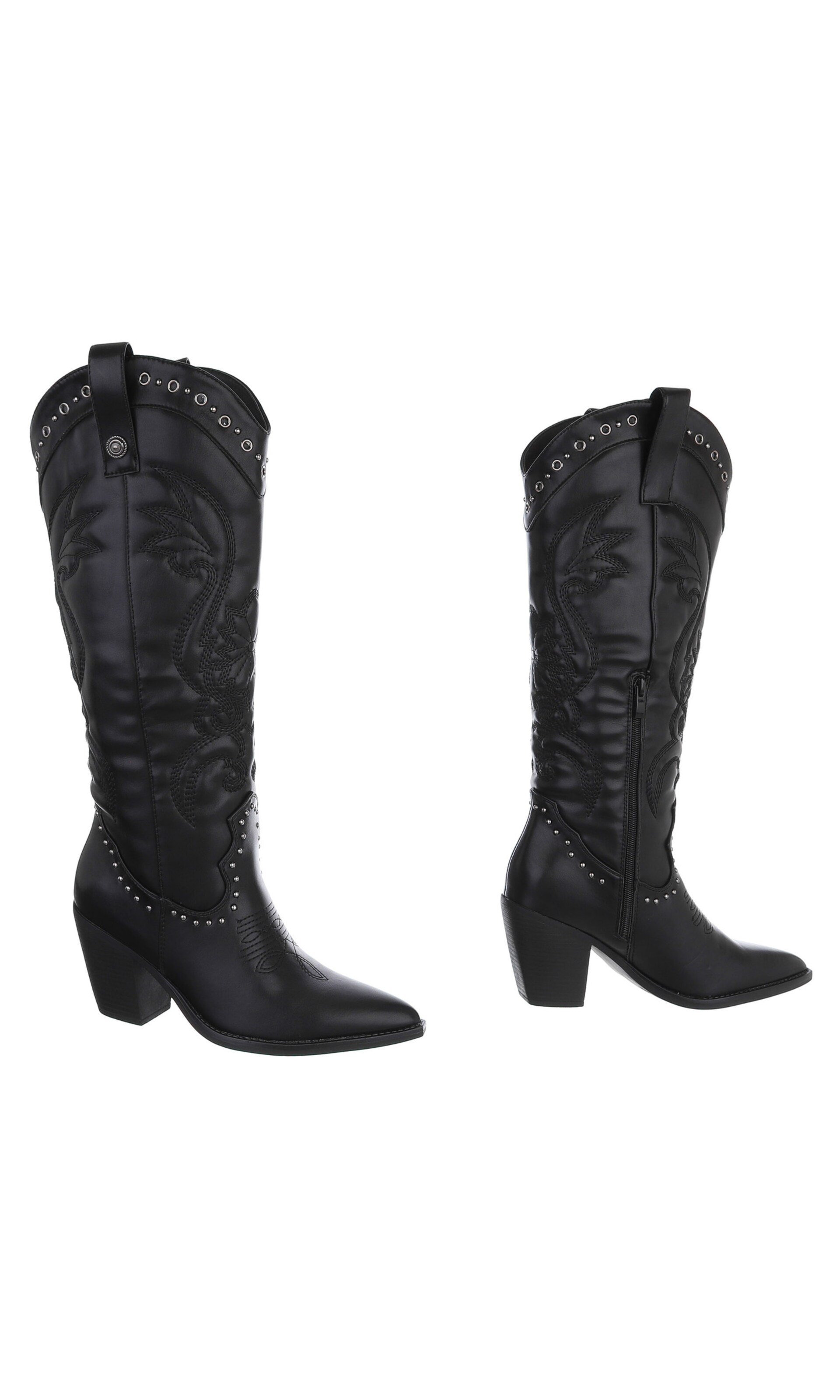 Ital-Design Cowboystiefel in Schwarz