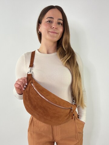 lePelou Fanny Pack 'VALENTINA XL' in Brown