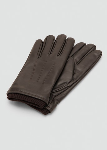 MANGO MAN Full Finger Gloves in Brown