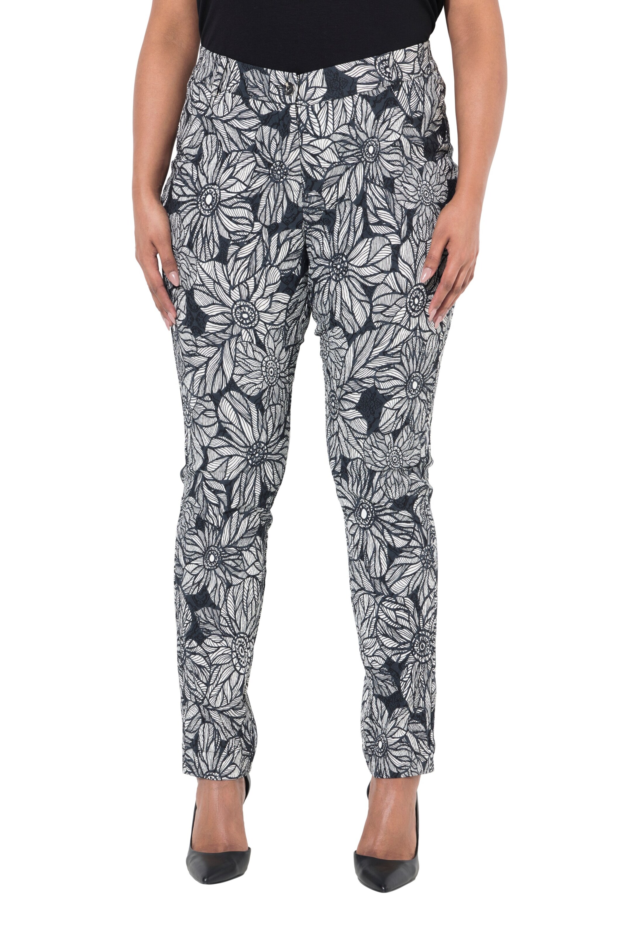 Ulla Popken Slimfit Broek in Wit: voorkant