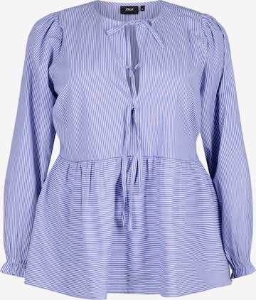 Zizzi Blouse 'MTASNIM' in Blauw: voorkant